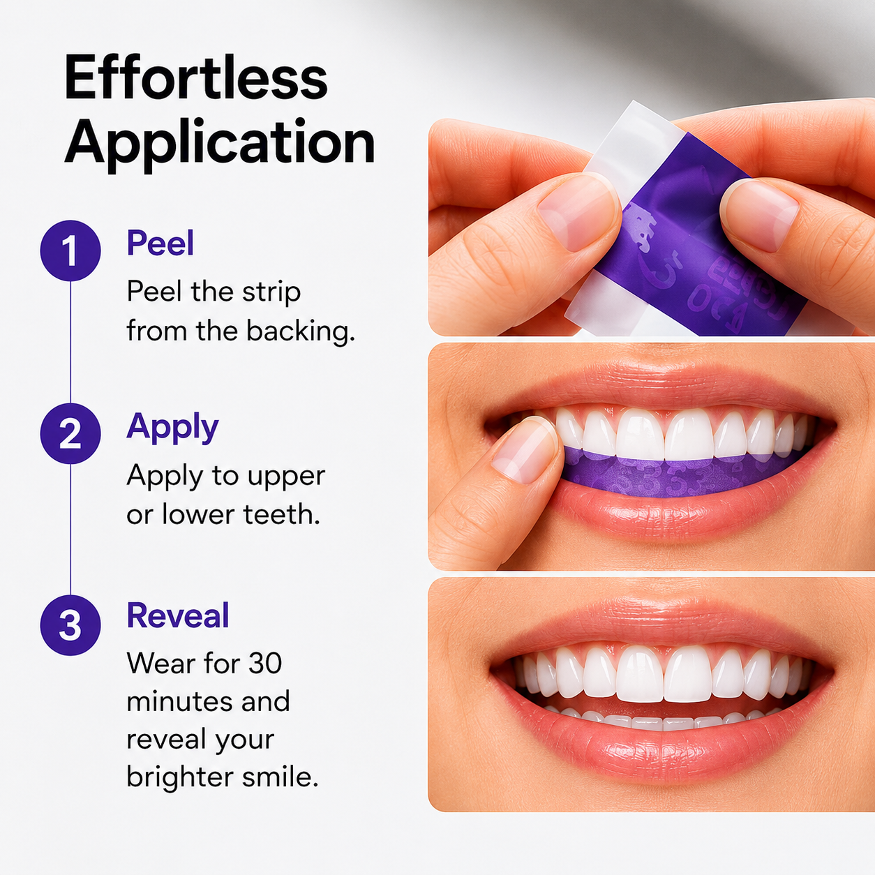 Purple Whitening Teeth Strips